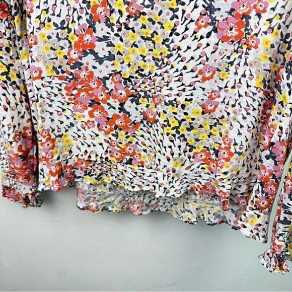 NWT Loft Floral Long Sleeve Patterned V-neck Blouse Size XXSP - Picture 7 of 8